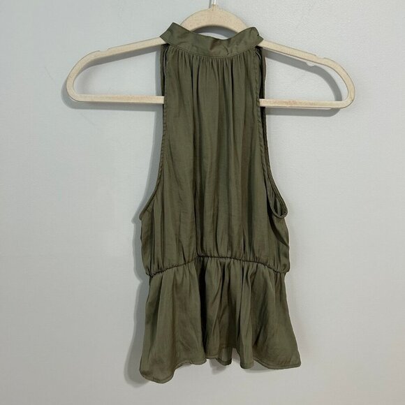 American Eagle Outfitters Olive Green Sleeveless Halter Blouse Top Size XS - Picture 1 of 5